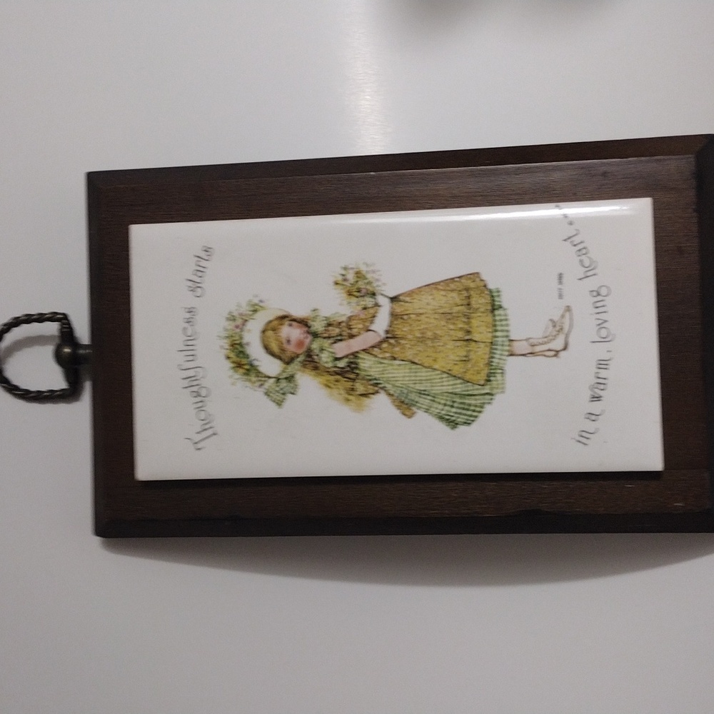 Holly Hobbie Ceramic Tile on Wood 1970's - Picture 2 of 8
